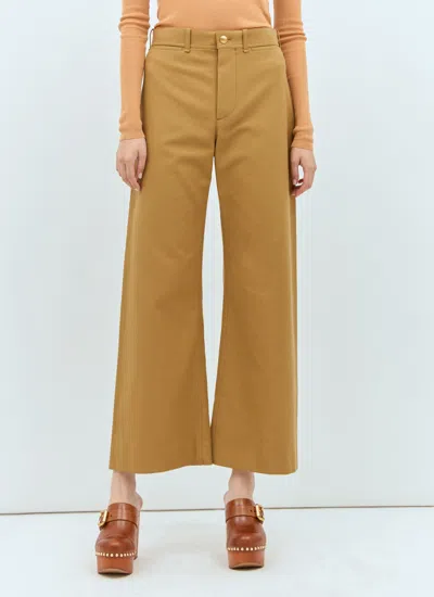 CHLOÉ CHLOÉ WOMEN CROPPED FLARED PANTS