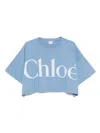 Chloé Oversize Signature Logo Crop Graphic T-shirt