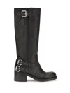 Chloé New Bikers Buckled Textured-leather Boots In Black