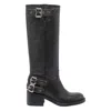 Chloé New Bikers Buckled Textured-leather Boots In Black