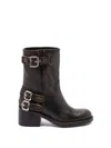 Chloé Dakota Block Heel Buckle Mid-calf Boots In Multi