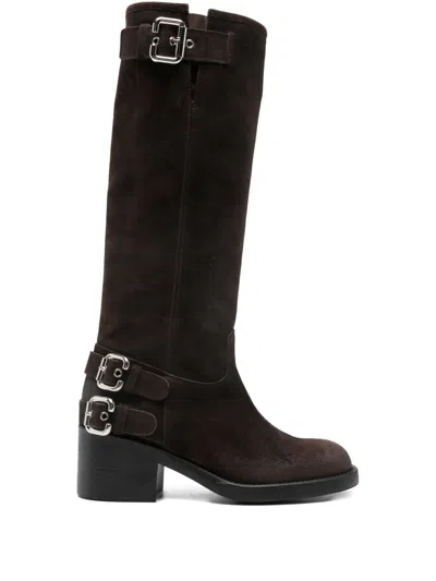 CHLOÉ CHLOÉ WOMEN DAKOTA LEATHER BOOTS