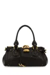 Chloé Womens Paddington Padlock Leather Shoulder Bag Kohl Brown In Black