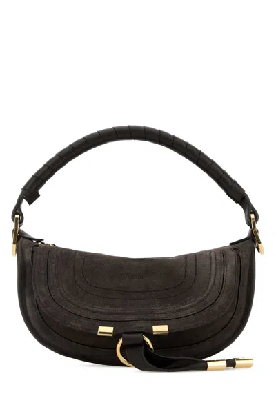 Chloé Chloe Women Dark Brown Suede Mini Marcie Shoulder Bag