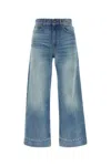Chloé Women Dream Blue Denim High-rise Cropped Jeans In Burgundy