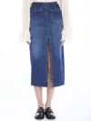 Chloé Chic Denim Midi Skirt With Front Slit