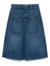 Chloé Women Denim Midi Skirt In Blue
