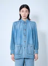 Chloé Relaxed Fit Jacket With Buttoned-cuff Sleeves In Blue