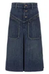 Chloé Knee-length Skirt In Washed Blue Denim Women In Blue