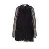 Chloé Ruffled Draped Silk Minidress In Black