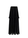 Chloé Open-back Embellished Tiered Silk-georgette Maxi Dress In Black