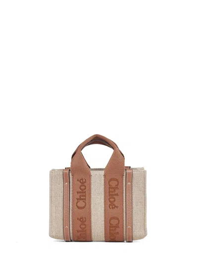 Chloé Women Dusty Tan Woody Mini Tote Bag In Multi