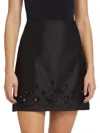 Chloé Chloe Ladies Black Pointelle-knit Wool Miniskirt In Black