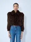 Chloé Women Faux-fur Cropped Bomber Jacket In Blue