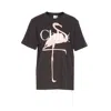 Chloé Chloe' Women Fenicotteri Print And Chloe' Logo T-shirt In Black