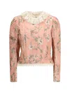 Chloé Baroque Silk-blend Taffeta Jacket With Floral Jacquard Women In Pink