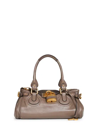 Chloé Women Flannel Grey Paddington Shoulder Bag In Brown