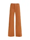Chloé Chloe Women Pantalone Dalla Gamba Ampia In Cotone Mattone In Orange