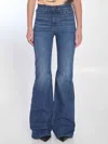 Chloé Women Blue Denim High-waisted Flare Jeans In Blue