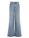 Chloé Belted Flared Wide-leg Cotton Trousers