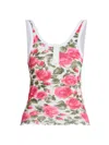 Chloé Cotton Henley Tank Top With All-over Floral Pattern In Multi