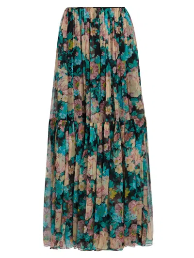 Chloé Women's Floral Silk Maxi Skirt In Multi