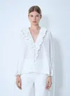 Chloé Broderie-anglaise Ruffled Blouse In White