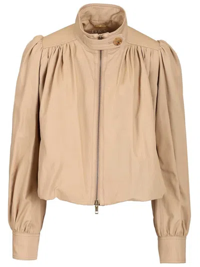 Chloé Chloe' Women Gathered Boule Jacket In Brown