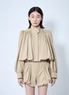Chloé Women Gathered Jacket In Brown