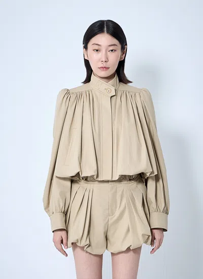 Chloé Women Gathered Jacket In Brown