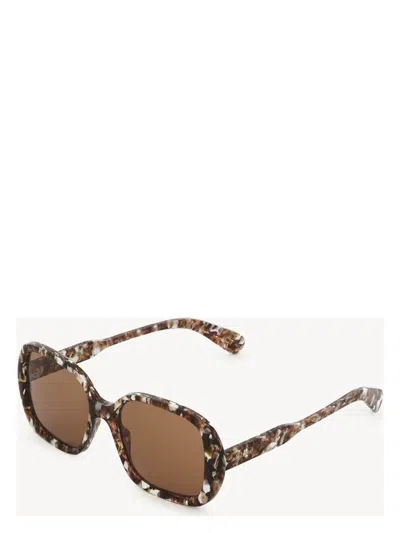 Chloé Women's Gayia Havana Crystal Sunglasses In Mottlbeige