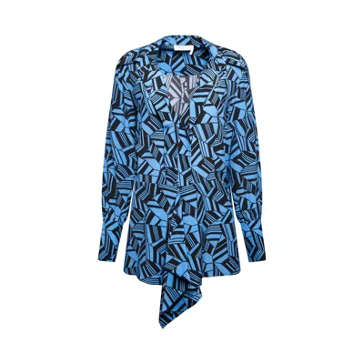 Chloé Women's Geo Print Shirt In Blue/black