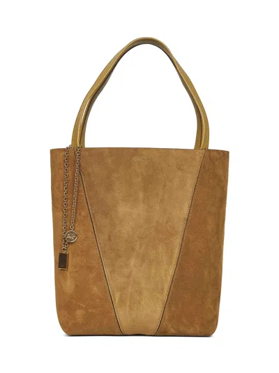 Chloé Women Gold Khaki  Spin Tote Bag In Multi