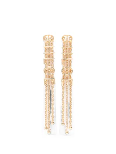 Chloé Women Golden Logo Dangler Earrings