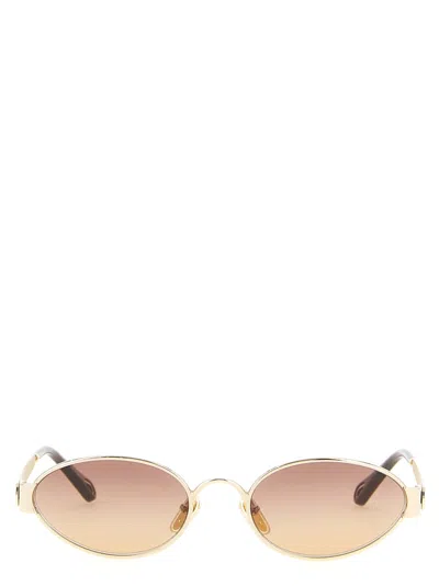 CHLOÉ WOMEN GOLDEN OVAL SUNGLASSES