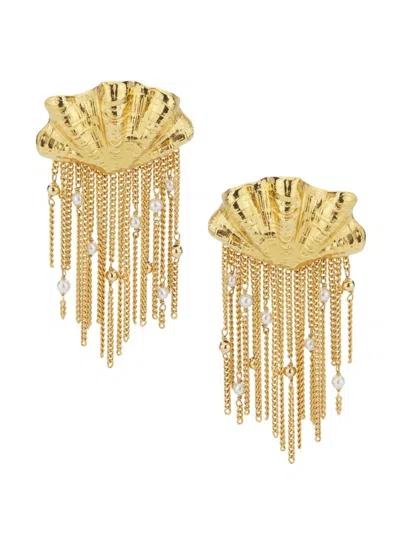 Chloé Women's Goldtone & Imitation Pearl Shell & Chain Post Earrings