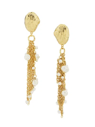 Chloé Women's Goldtone & Imitation Pearl Shell & Chain Post Earrings