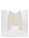 Chloé Gathered Off-the-shoulder Metallic Dot Top In White