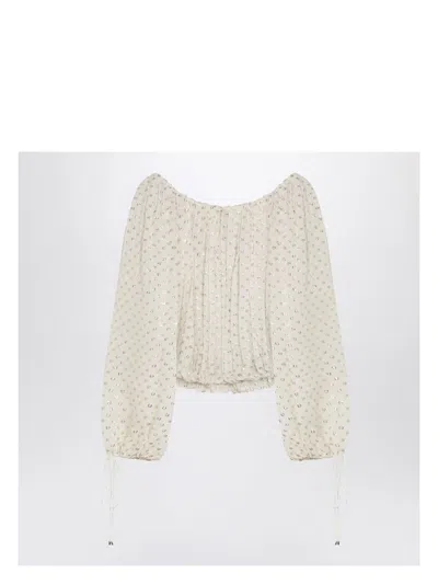 CHLOÉ WOMEN'S GREIGE SKIRT WITH BACK DRAPE