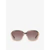 CHLOÉ CHLOE WOMEN'S GREY CH0204S SQUARE-FRAME ACETATE SUNGLASSES