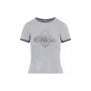 Chloé Grey Logo T-shirt In Gray