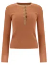 Chloé Khaki Green Wool Pullover In Brown