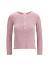 Chloé Knit Pullover Long Sleeves Crew Neck Ribbed In Burgundy