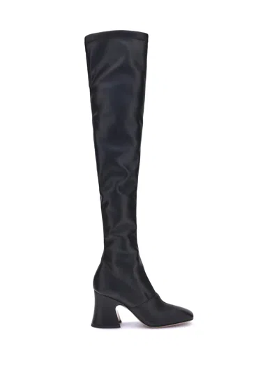 Chloé Women High Leather Boots In Black