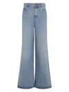 Chloé Belted Flared Wide-leg Cotton Trousers