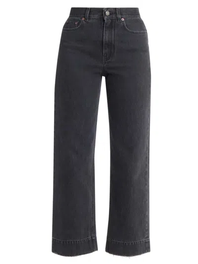 Chloé Women's High-rise Straight-leg Crop Jeans In Blue