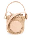 Chloé Mini Horse Medal Woven Basket Bag In Apricotpin