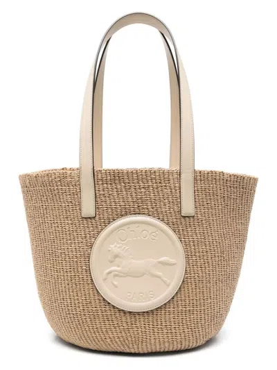 CHLOÉ WOMEN'S HORSE MEDAL LARGE BASKET