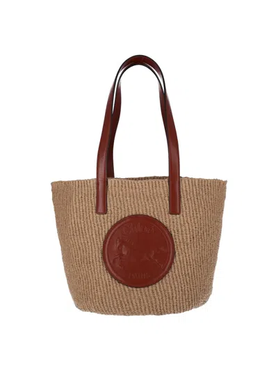 Chloé Women Horse Medal' Large Tote Bag In Brown