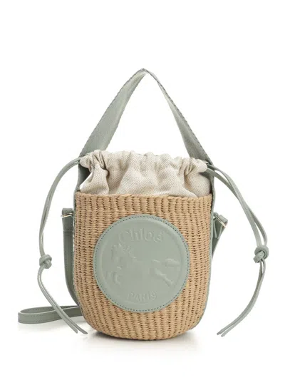 Chloé Small Horse Medal Basket Bag In Neutral